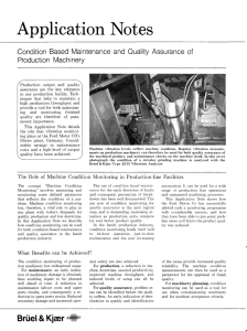 Application notes - Condition Based Maintenance and Quality