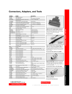 Connectors, Adapters, and Tools