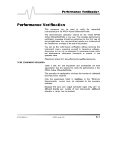 Performance verification
