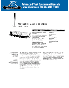 METALLIC CABLE TESTERS - Advanced Test Equipment Rentals