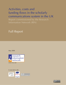 Activities, costs and funding flows report