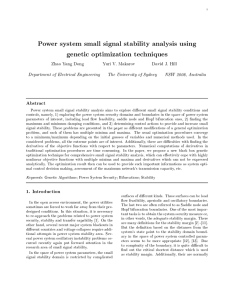 Power system small signal stability analysis using genetic