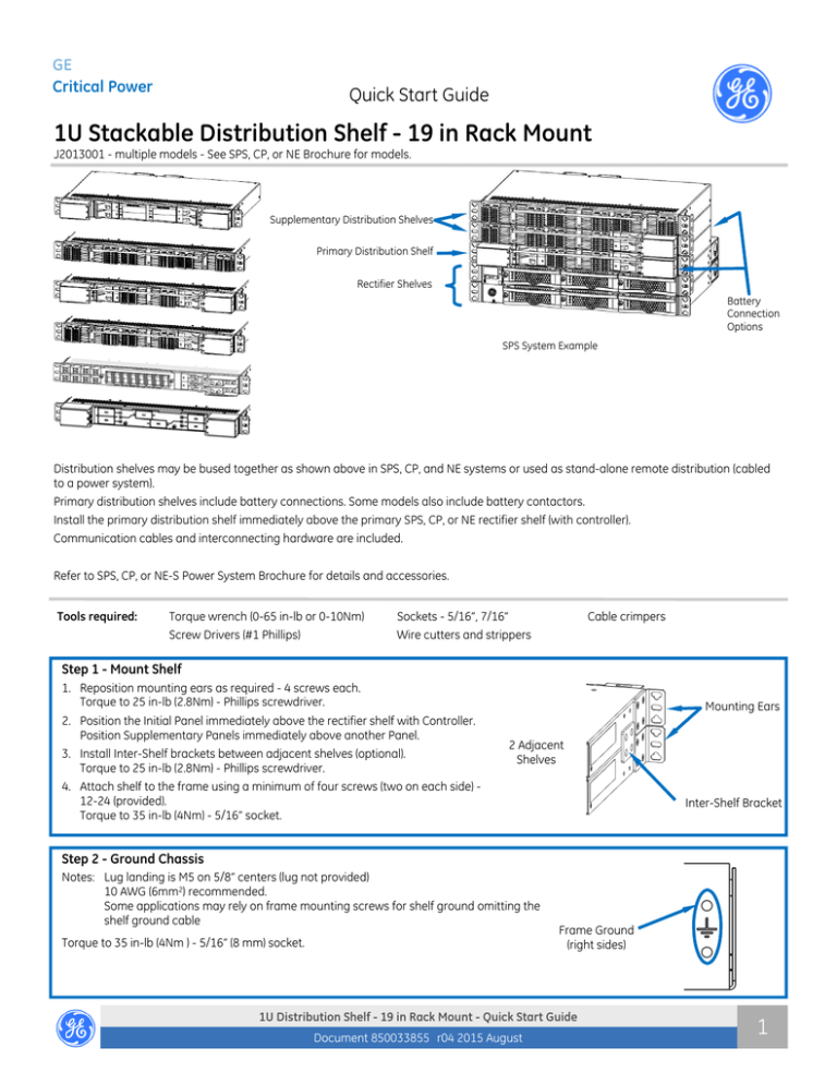 1U Stackable Distribution Shelf