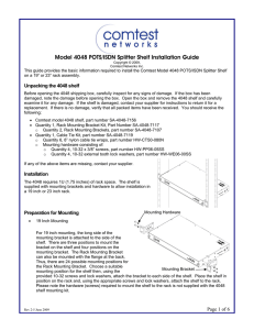 Model 4048 POTS/ISDN Splitter Shelf Installation Guide