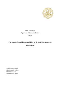 Corporate Social Responsibility of British Petroleum in Azerbaijan