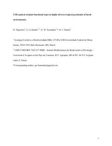 CSR analysis of plant functional types in highly diverse