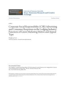 (CSR) Advertising and Consumer Responses in the Lodging