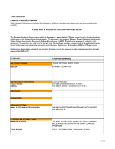 LAVC Standards CAMPUS STANDARDS- MATRIX