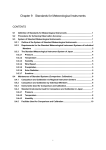 Chapter 9 Standards for Meteorological Instruments