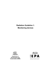 Radiation Guideline 1: Monitoring devices