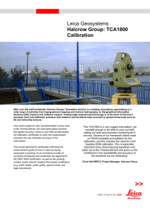 Halcrow Groupe: TCA1800 Calibration (PDF