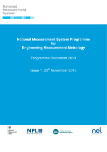 National Measurement System Programme for Engineering