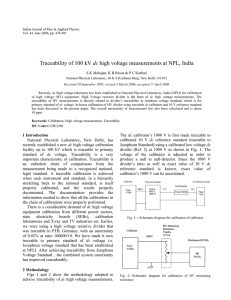 Traceability of 100 kV dc high voltage measurements at NPL, India