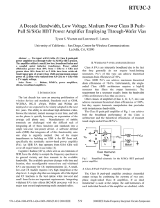 A Decade Bandwidth, Low Voltage, Medium Power Class B Push