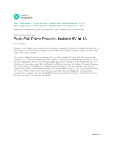 Push-Pull Driver Provides Isolated 5V at 1A - Application Note