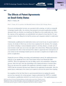 The Effects of Patent Agreements on Small-Entity Status