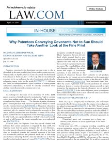 Why Patentees Conveying Covenants Not to Sue Should Take