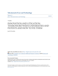 innovation and litigation: tensions between universities and patents