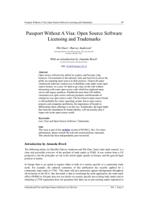 Passport Without A Visa: Open Source Software Licensing and