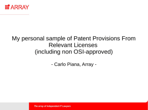 My personal sample of Patent Provisions From Relevant Licenses