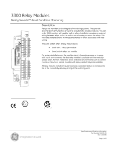 GE Bently Nevada 3300 Relay Modules Datasheet PDF