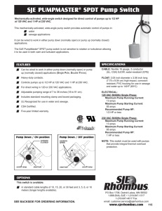 SJE PUMPMASTER® SPDT Pump Switch