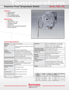 Explosion Proof Temperature Switch Series TXR, TXL