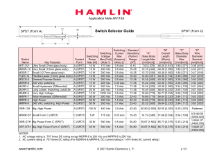 AN110A - Reed Switch Selector Guide