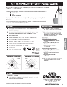 SJE PUMPMASTER® SPDT Pump Switch