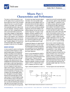 Mixers: Part 1 Characteristics and Performance