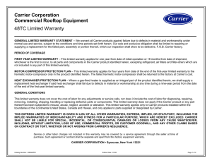 Carrier Corporation Commercial Rooftop Equipment