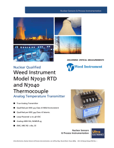 Weed Instrument Model N7030 RTD and N7040 Thermocouple