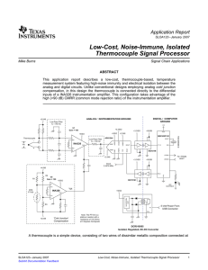 Low-Cost Noise-Immune Isolated Thermocouple Signal Processor