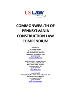 commonwealth of pennsylvania construction law compendium