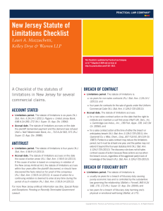 New Jersey Statute of Limitations Checklist