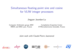 Simultaneous floating-point sine and cosine for VLIW integer