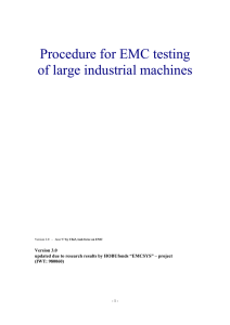 Procedure for EMC testing of large industrial machines