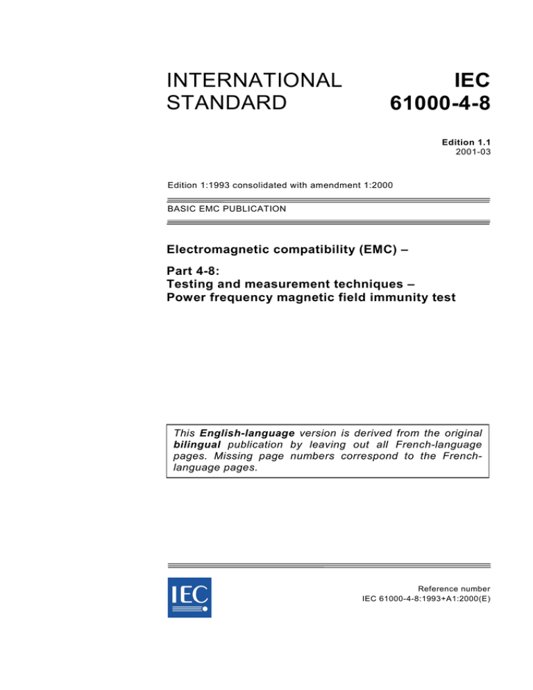 International Standard Iec 61000-4-8