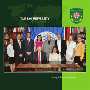 Brochure TTU - Tan Tao University