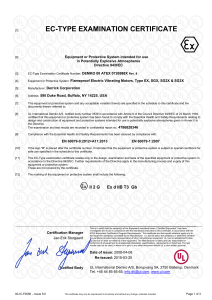 EC Type Examination Certificate (ATEX)