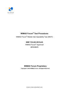 WiMAX Forum ® Test Procedures