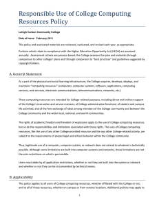 Responsible Use of College Computing Resources Policy