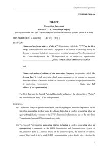 1. Draft Connection Agreement. - Central Electricity Regulatory