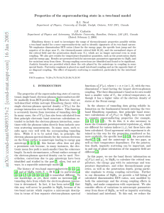 Properties of the superconducting state in a two