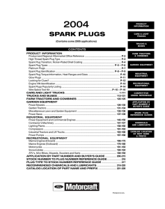 2004 Spark Plug - Ford Installer Support