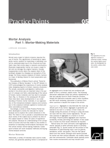 Mortar Analysis Part 1: Mortar-Making Materials