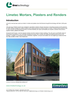 Limetec Mortars, Plasters and Renders