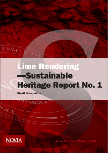 Lime Rendering—Sustainable Heritage Report No. 1
