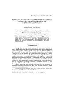 design of lossless grounded negative inductance simulator using