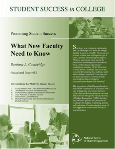 What New Faculty Need to Know